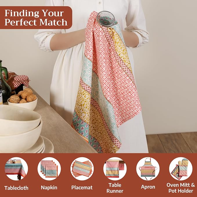 Maison d' Hermine Kitchen Towels Set of 3 Reusable 100% Cotton 27.50" x 20" - Image 4