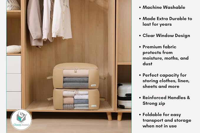 2 Pack Clothing Storage Bags Clothes Organizer folding fabric bags - Image 6