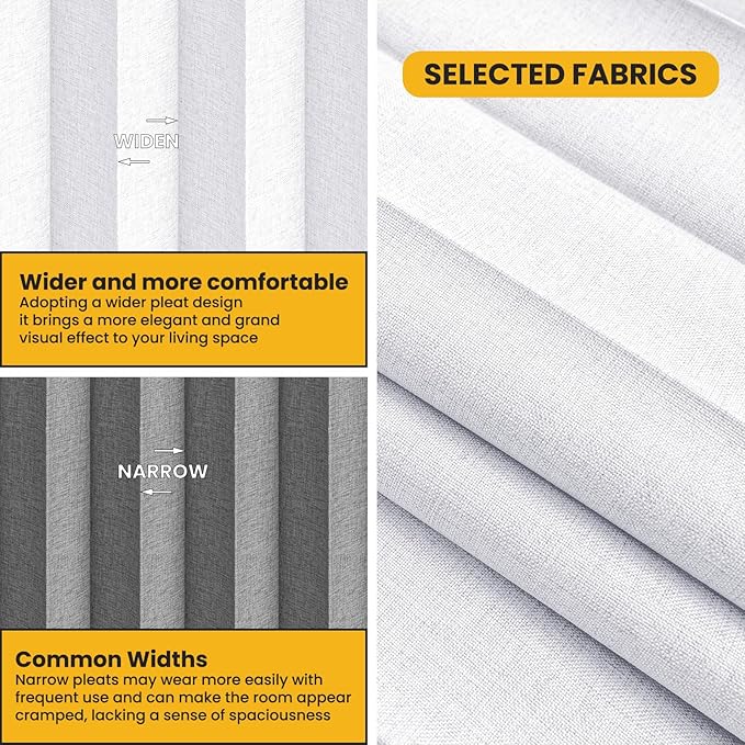 AJAZZ 100% Blackout Room Divider Curtains Screen Partitions, Blackout Sound Reducing Divider Room Panel for Doorway Glass Window Sliding Door Patio(White, W100 x L84, 1 Pack)