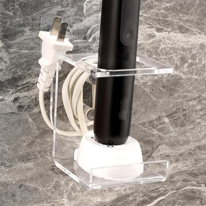 Electric Toothbrush Holder Wall Mounted, Electric Toothbrush Cord Organizer by LUEXBOX