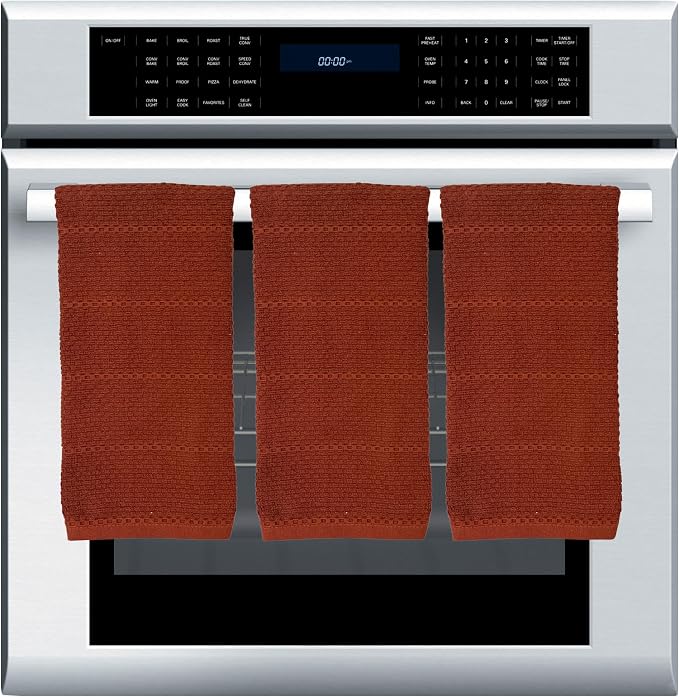 Cinnamon Maroon Rust Kitchen Dish Towels, 100% Cotton - Image 3