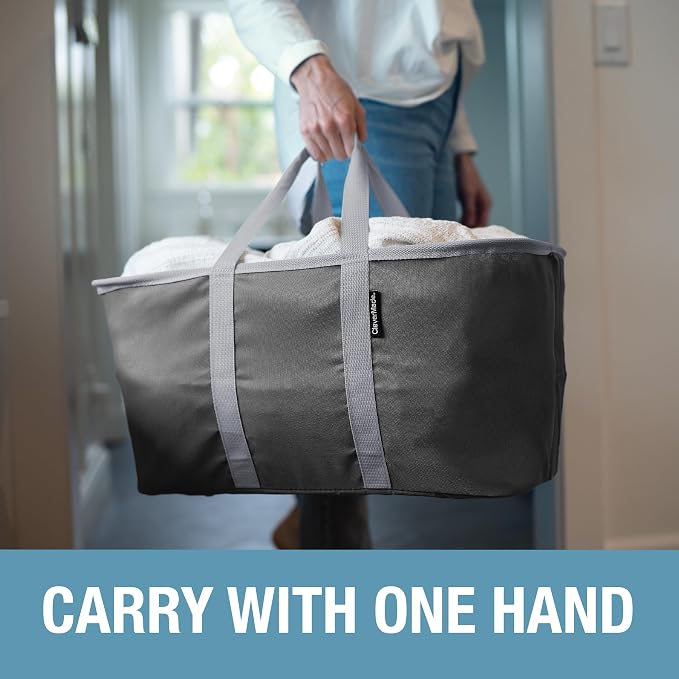 CleverMade Collapsible Laundry Tote, 50L Carry-All Tote, 2 Pack - Image 4