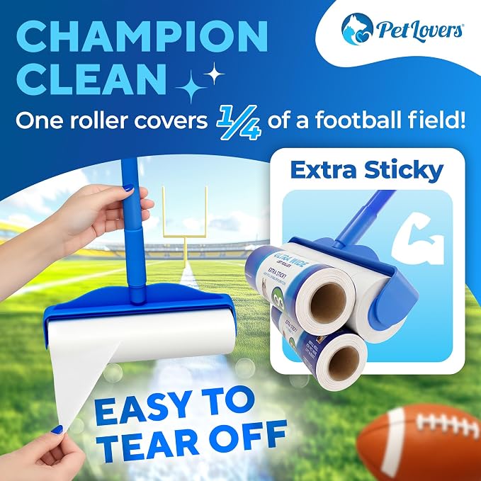 PetLovers Extra Sticky Floor Lint Roller 4 Pack of Refills Only - Image 5