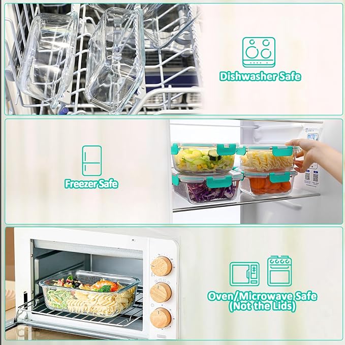 M MCIRCO 80 oz & 36 oz Extra Large Glass Food Storage Containers - Image 4