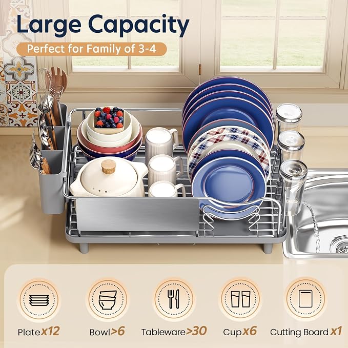 KINGRACK Stainless Steel Dish Drying Rack - Image 3