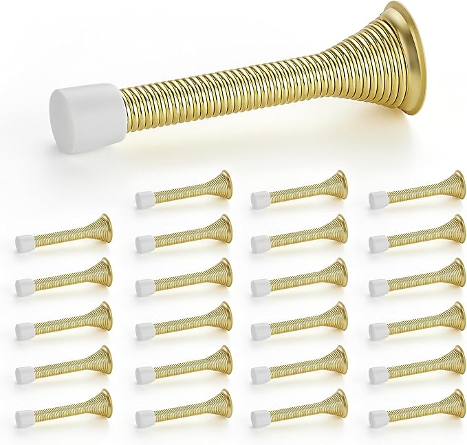 Ravinte Door Stoppers, 24 Pack Gold Spring Door Stops by Ravinte