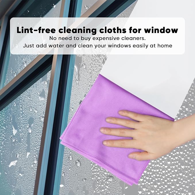 HOMEXCEL Glass Cleaning Cloths 12PK, Streak Free Towel - Image 2