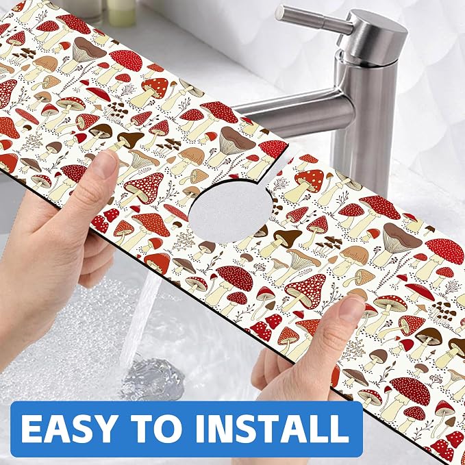 Cartoon Mushrooms Dish Drying Mat - Image 6