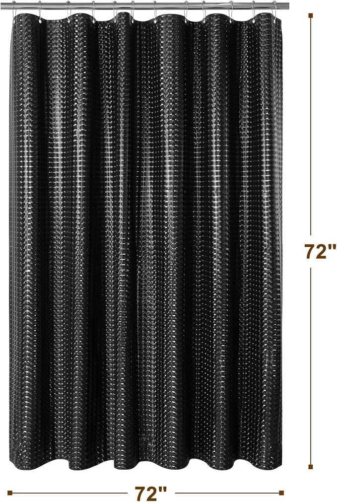 Barossa Design Black Shower Curtain Liner 72" x 72" - Image 6