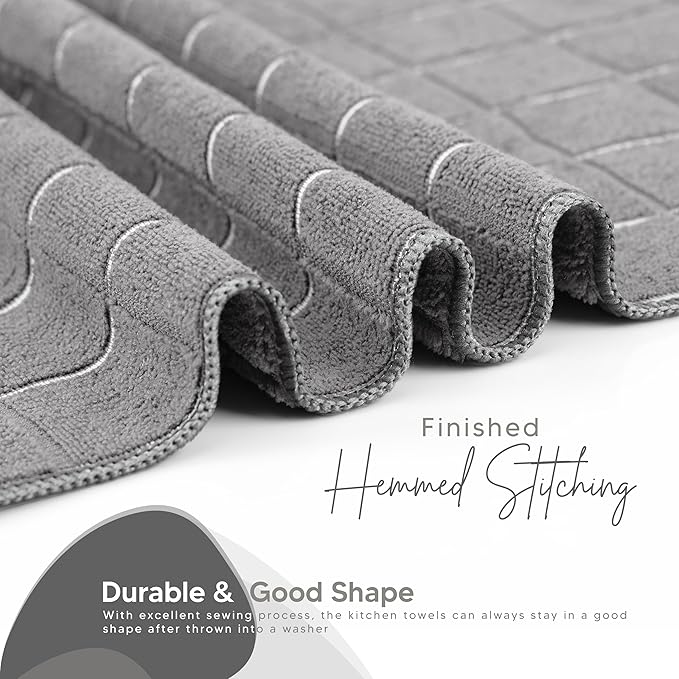 Utopia Towels Microfiber Kitchen Towels 8 Pack 18x26 Inch Grey - Image 2
