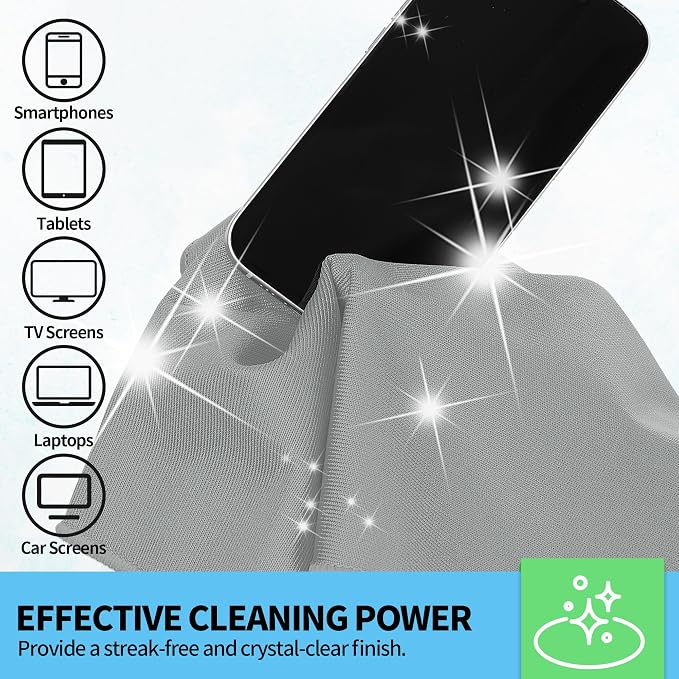 Microfiber Cleaning Cloth, 12 Pack Window Glasses Cleaning Cloth, Reusable - Image 4