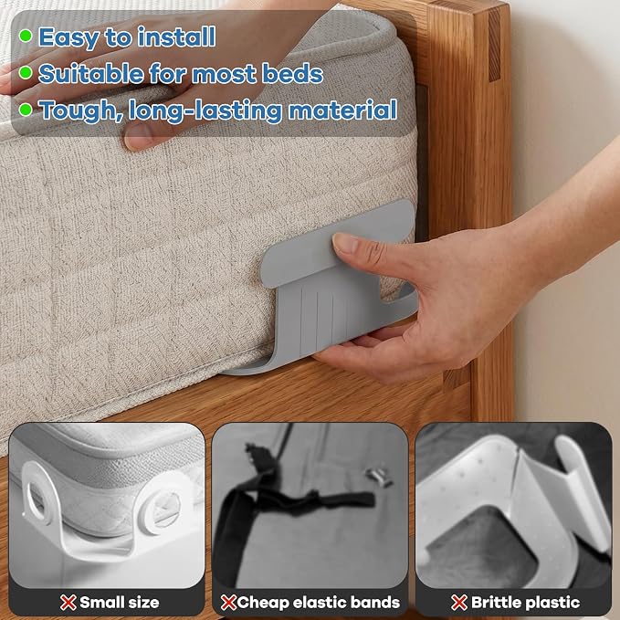 Bed Sheet Holders for Corners, New Upgrade Fitted Sheet Holder Keep Sheets Firm - Image 3