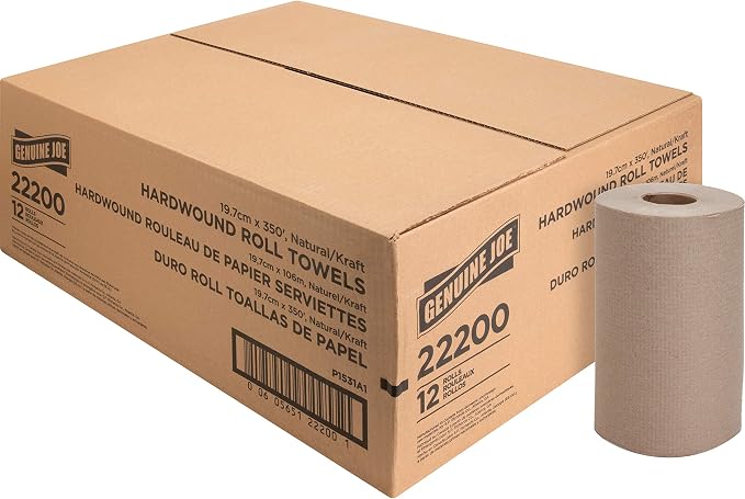 Genuine Joe Hardwound Roll Towels, 7.9" x 350' by GenuineJoe