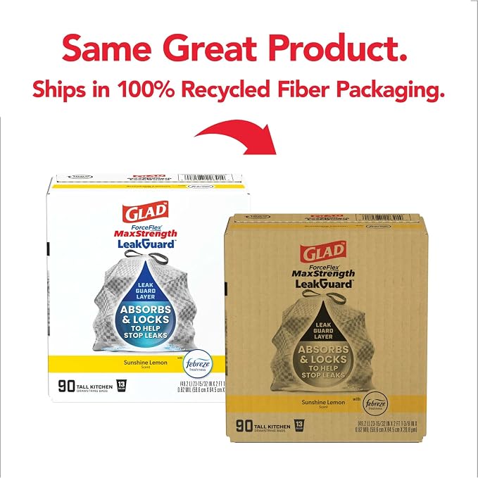 Glad ForceFlex MaxStrength Tall Kitchen Trash Bags, Rip and Leak Resistant - Image 2