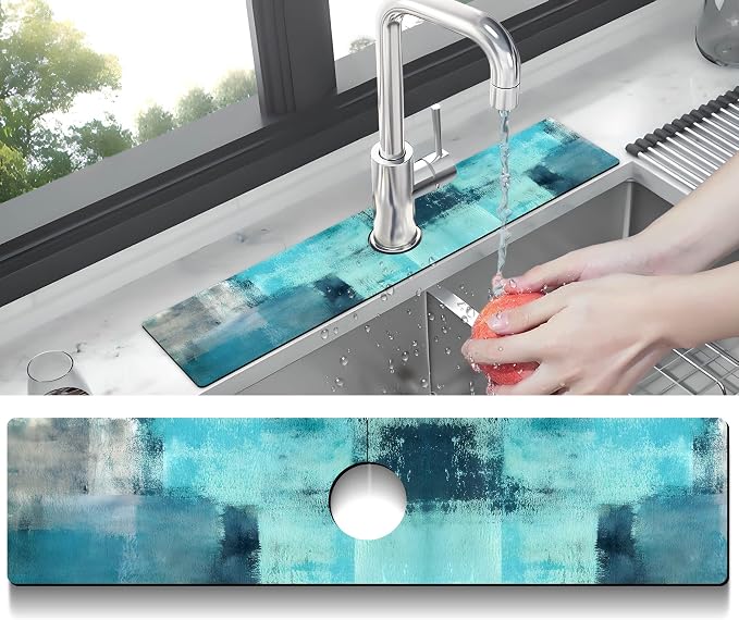 Kitchen Sink Splash Guard Faucet Mat Super Absorbent Fast Drying Mat Sink - Image 2