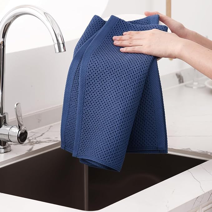 Homaxy 100% Cotton Oversized Waffle Weave Kitchen Towels 4-Pack, Ultra Soft - Image 4