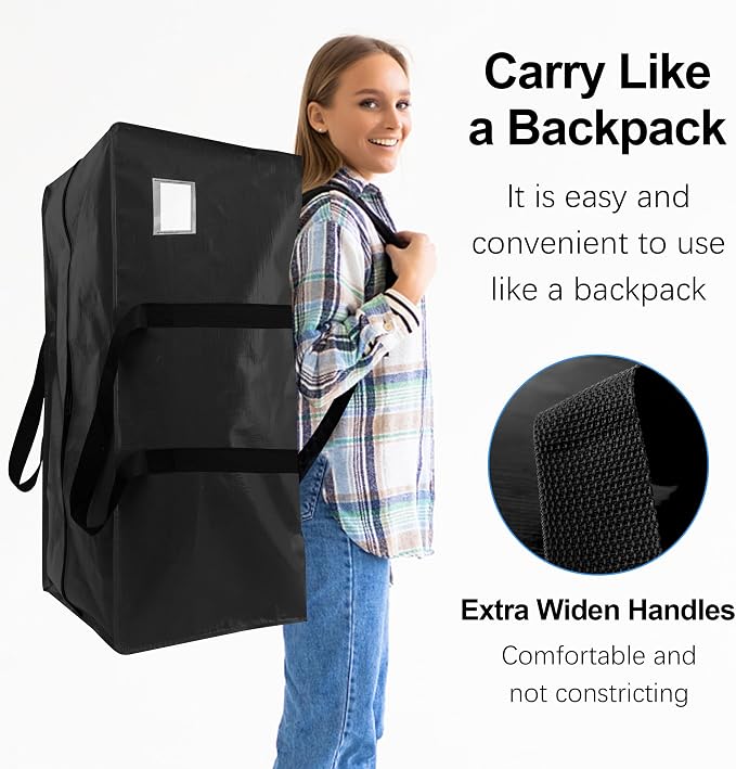 6 Pack Heavy Duty Extra Large Moving Bags W/Backpack Straps - Image 4