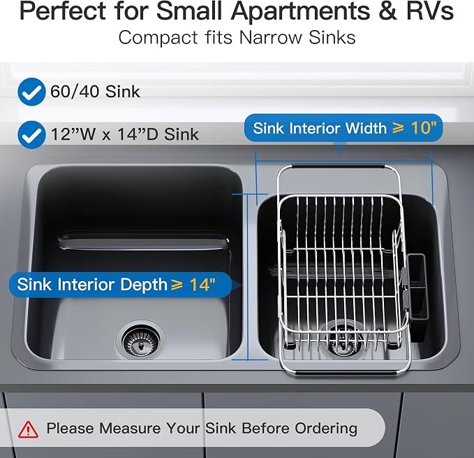 JASIWAY Sink Small Dish Drying Rack - Image 3