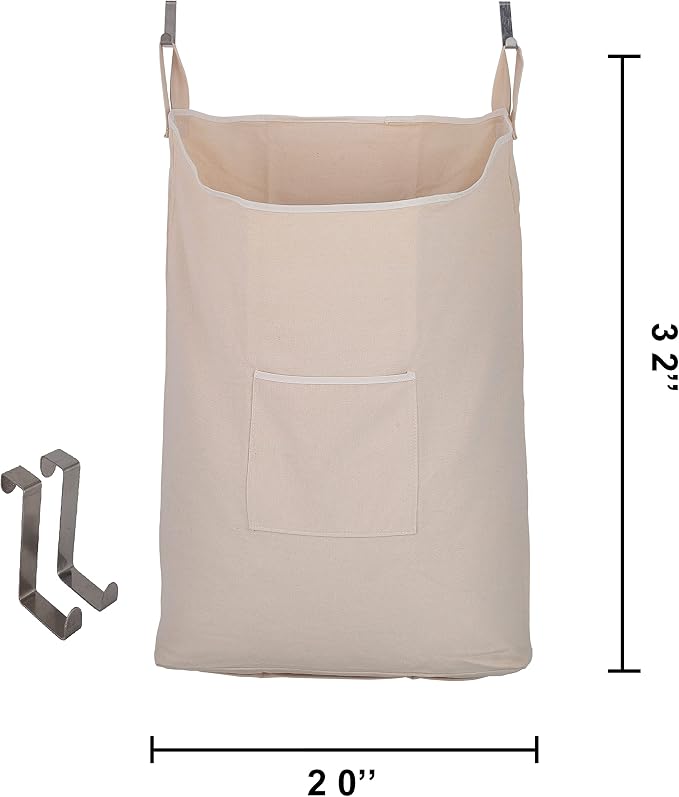 Hanging Laundry Hamper with Front Pocket, 65 Liters - Image 2