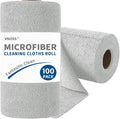 100 Pack Microfiber Cleaning Cloth Roll, Tear Away Reusable Towels, Ultra by Vnoss