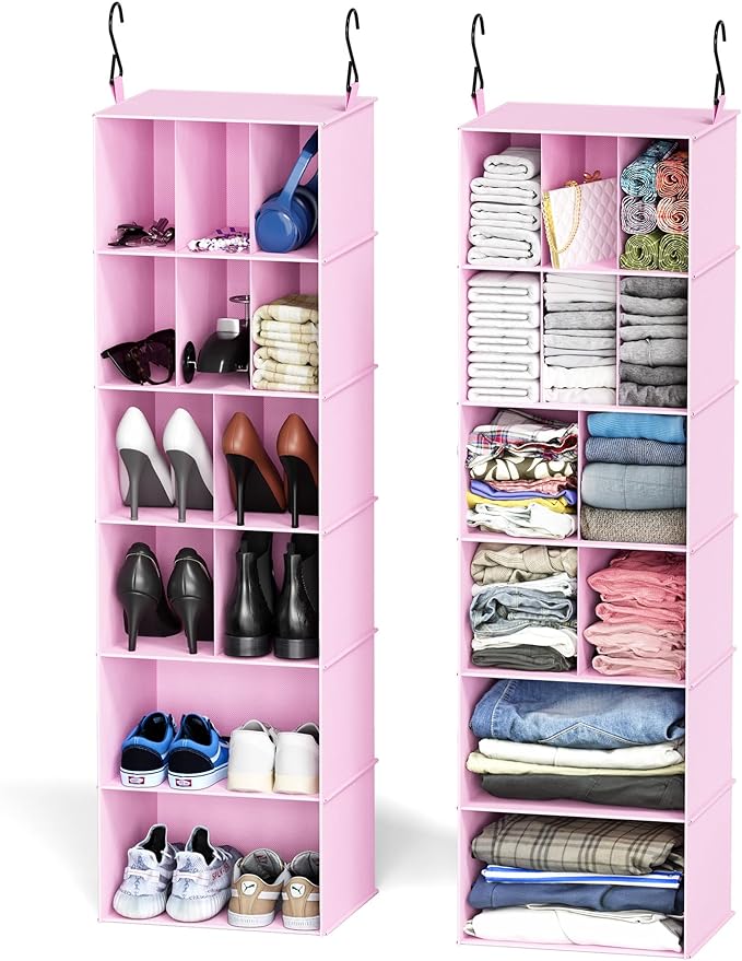 SpaceAid 2 Pack Hanging Closet Organizer and Storage by SpaceAid