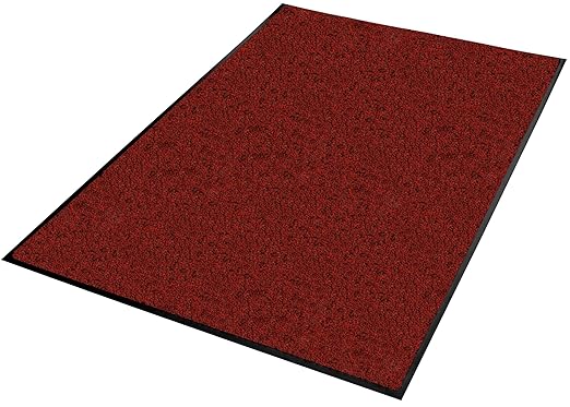 Guardian Platinum Series Indoor Wiper Floor Mat, Rubber with Nylon Carpet, 2'x20', Red