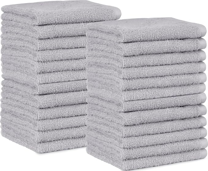 Amazon Basics Highly Absorbent Fast Drying 100% Cotton Washcloths by AmazonBasics