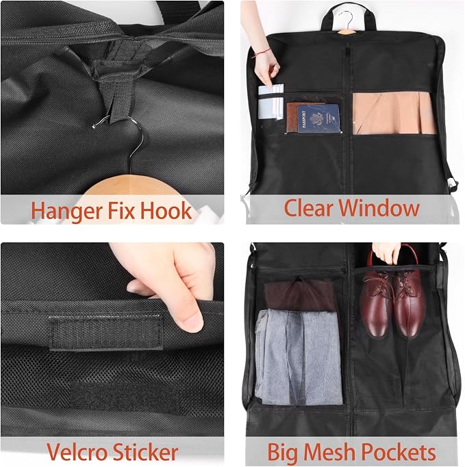 Univivi Garment Bag Suit Bag for Travel and Storage, 60 Inch, Oxford Fabrics - Image 7