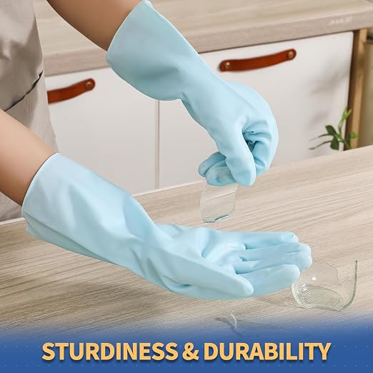 BOOMJOY PVC Cleaning Gloves, Reusable Dishwashing Gloves, Medium Gloves - Image 6