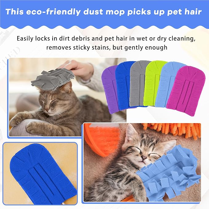 Zubebe 6 Pcs Reusable Duster Refills Fleece, Elegant Color | Soft Polyester - Image 5