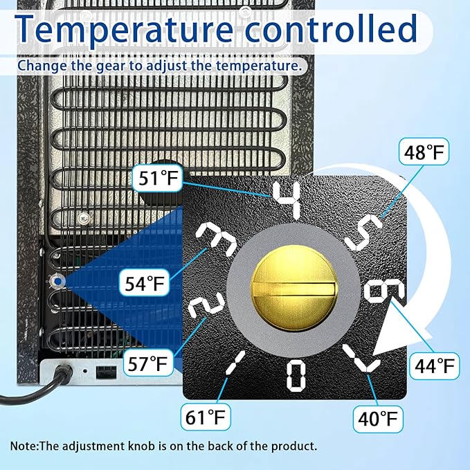 Stopasd Beverage Refrigerator Cooler, 0.9 Cu.Ft/24 Can Drink Fridge with Adjustable Shelves & Mirror Door for Temp Control for Drinks, Skincare, Soda, Beer, Wine - Home, Office, Dorm