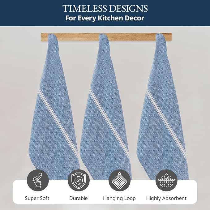 LANE LINEN Tea Towels for Kitchen 100% Cotton Absorbent Lint-Free 6 Pack - Image 7