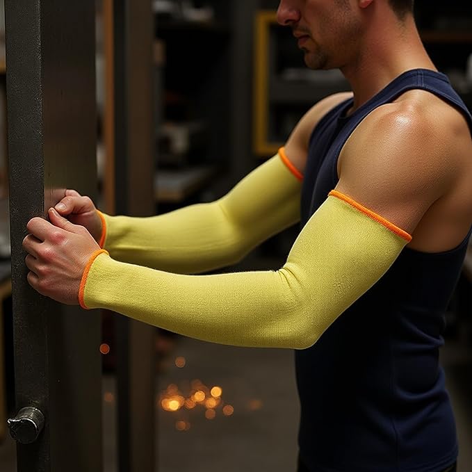 G & F PRODUCTS 100% Kevlar fiber by DuPont Cut Resistant Knit Sleeve, Sold by 6-piece pack