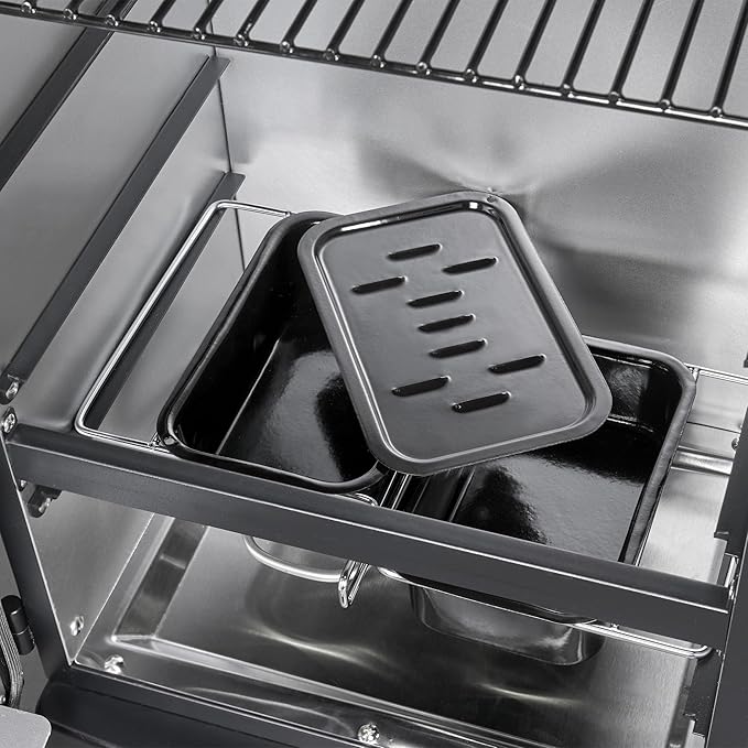 Digital Electric Smoker with Cover, LED Display Build in Meat Probe Large Capacity BBQ Smokers, 4 Racks Smoke More with 633 sq in Cooking Area