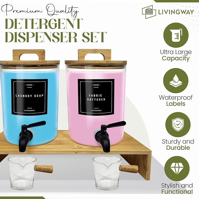 Glass Laundry Detergent Dispenser Set - Image 2