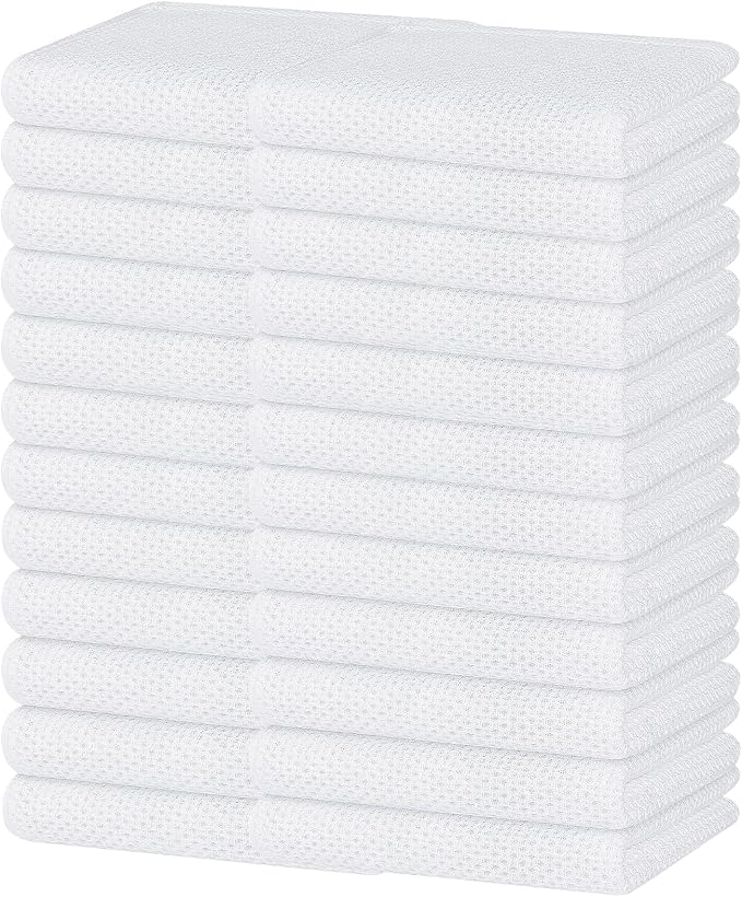 Homaxy 100% Cotton Waffle Weave Kitchen Dish Towels 24-Pack, Ultra Soft by Homaxy