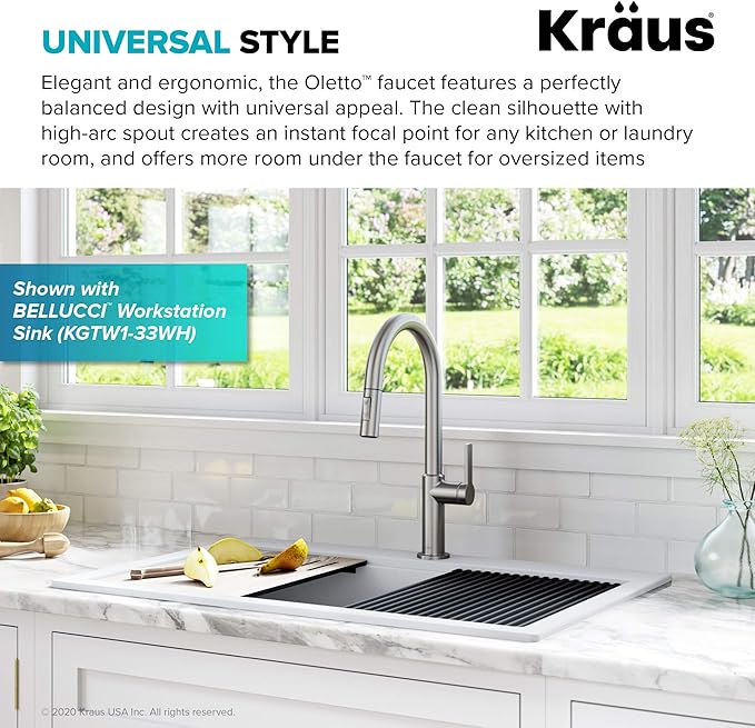 KRAUS Spot Free Stainless Steel Pull Down Kitchen Faucet KPF-2820SFS | - Image 3