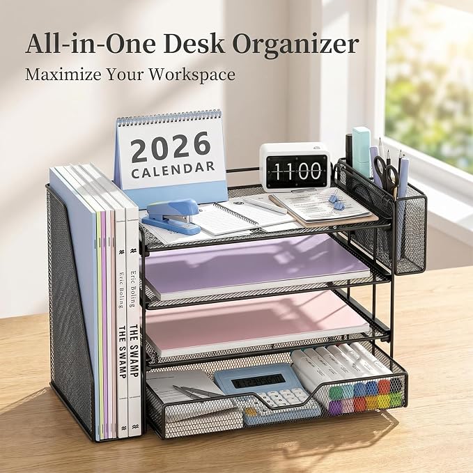 Desk Organizers and Accessories, 4-Tier Desktop File Organizer - Image 7
