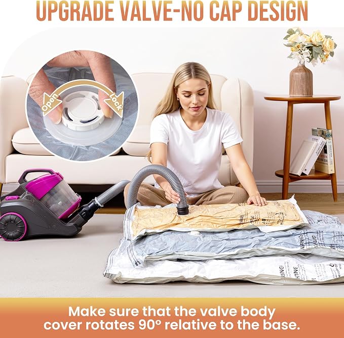 TAILI 12 Pack Vacuum Storage Bags, Jumbo Size, Cream | Vacuum Seal Bags - Image 4