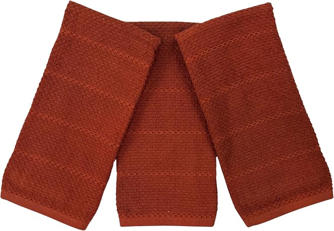 Cinnamon Maroon Rust Kitchen Dish Towels, 100% Cotton - Image 8