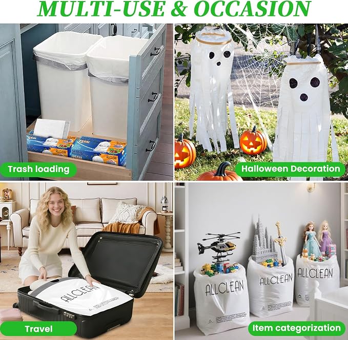 Trash Bags 15 Gallon Tall Kitchen Drawstring Garbage Bag Fit 13-15 Gal Bins | - Image 8