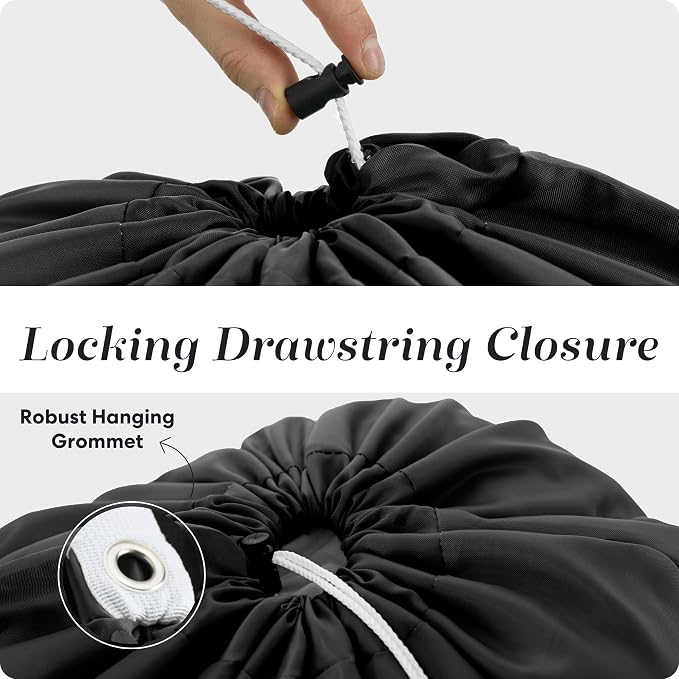 Handy Laundry Nylon Laundry Bag XL Locking Drawstring Black 2 Pack - Image 6