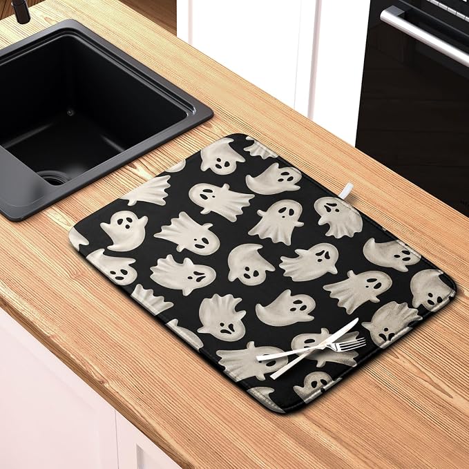 Cute Ghost Halloween Dish Drying Mat - Image 6