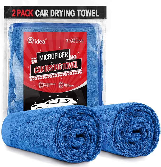 AIDEA Microfiber Towels for Cars-2PK, Large Professional Car Drying Towel by AIDEAHOME