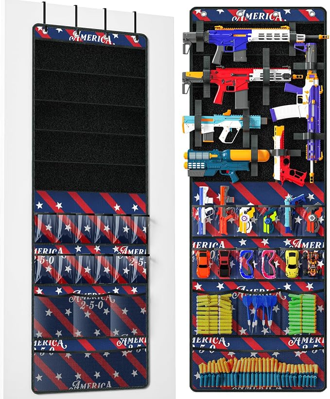 Over The Door Organizer for Toy Gun, Toy Storage Toys Organizer by Wawocs