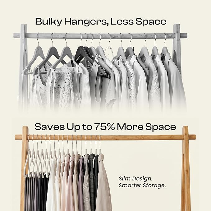 Utopia Home Velvet Hangers, 50 Pack | Luxury Non-Slip Slim Pant & Coat Hangers - Image 6