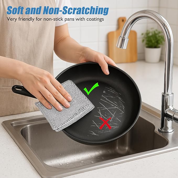 Aidoclip 30PCS Non Scratch Steel Wool Dishcloth Scrubber Pads Kitchen Set - Image 8