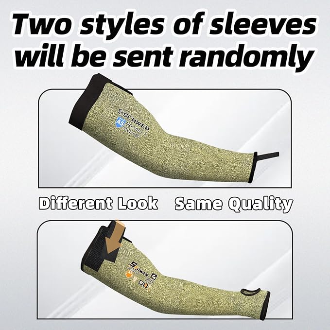 Schwer 10 Pairs CORE Arm Protection Sleeves S081, ANSI A5 Cut Resistant Sleeves with Thumbhole, Non-PFAS Flame Resistant Welding Sleeve for Work Kitchen, Farmer Sleeve for Gardening Arm Guards