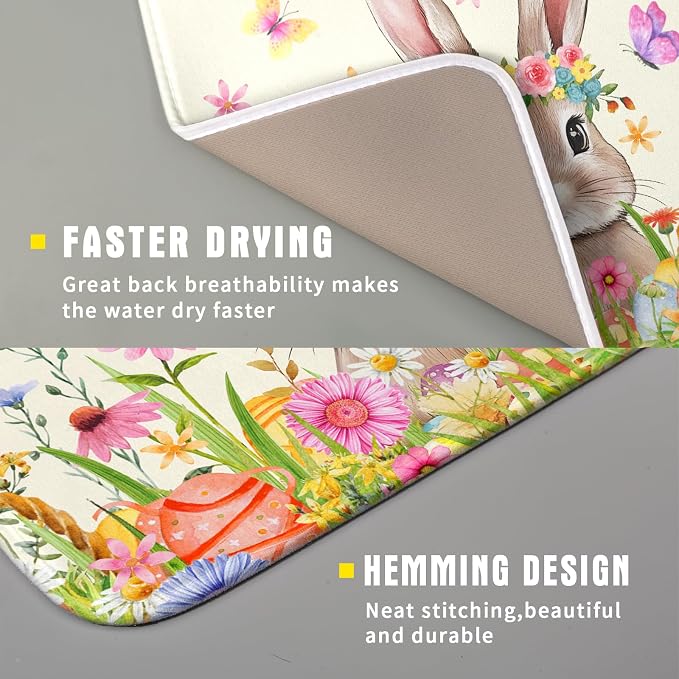Easter Dish Drying Mat for Kitchen Counter Spring Easter Holiday Dish Drying - Image 3