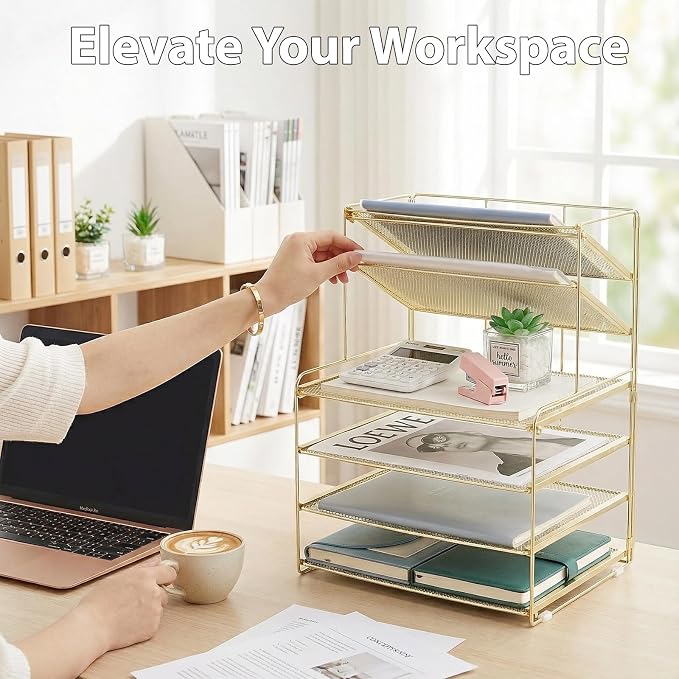 OPNICE Desk Organizer, 6-Tier Paper Organizer Letter Tray, Office Desk - Image 2